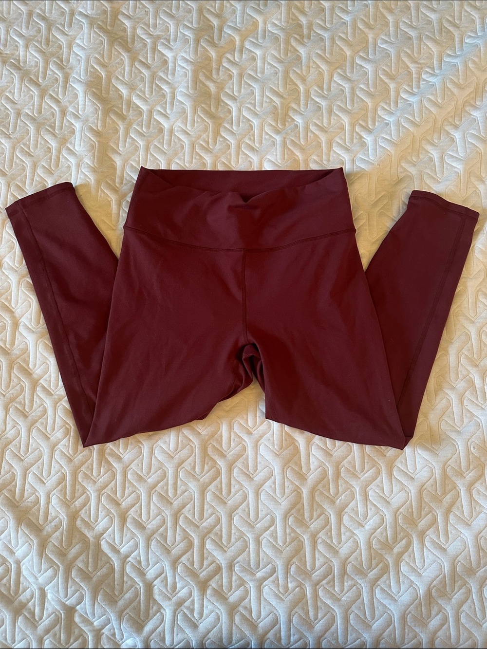 Fabletics Women's High-Waist Burgundy Powerhold 7/8 Leggings
